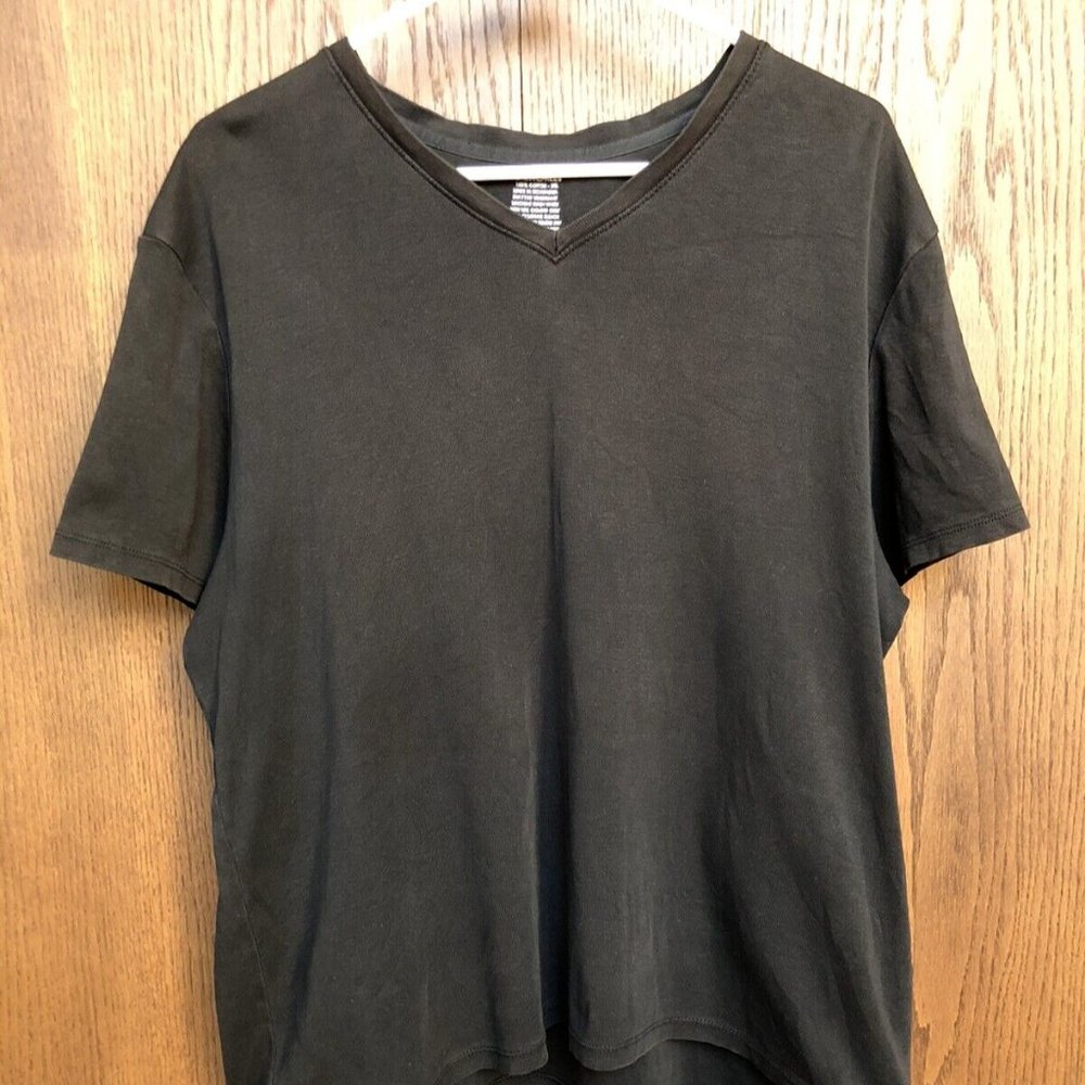 Cherokee Women's V-Neck T-Shirt Solid Black XXL Short Sleeve 100% Cotton